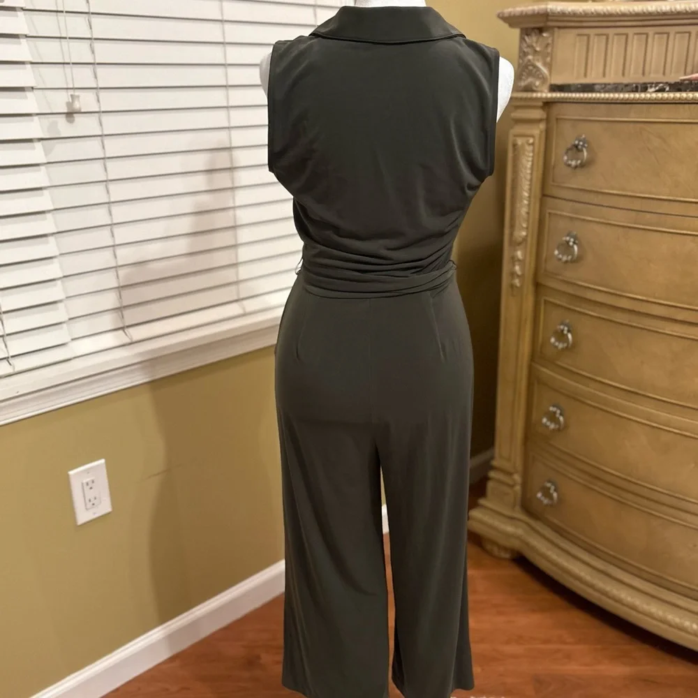 NWOT Michael Kors Dark Green Sleeveless Jumpsuit - Picture 3 of 5